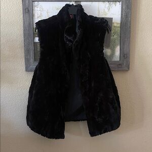 Eight Sixty Black Faux Fur Vest